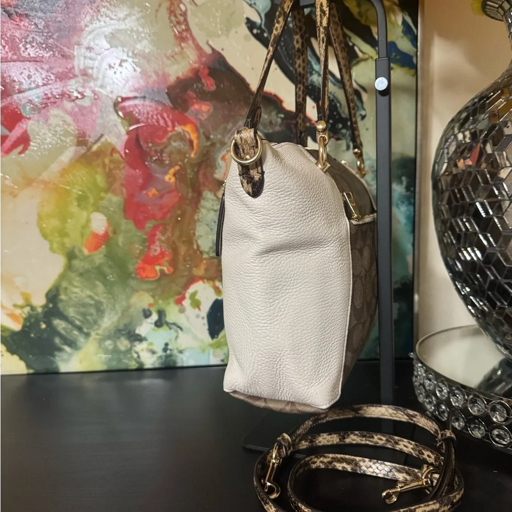Coach Brown and Cream Signature Tote